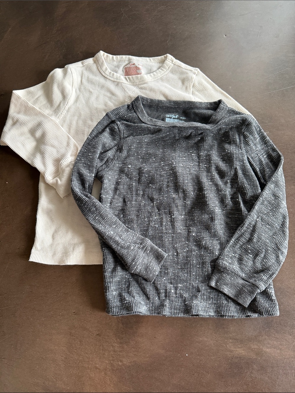 Cat & Jack Cream Ribbed Thermal Top (2)